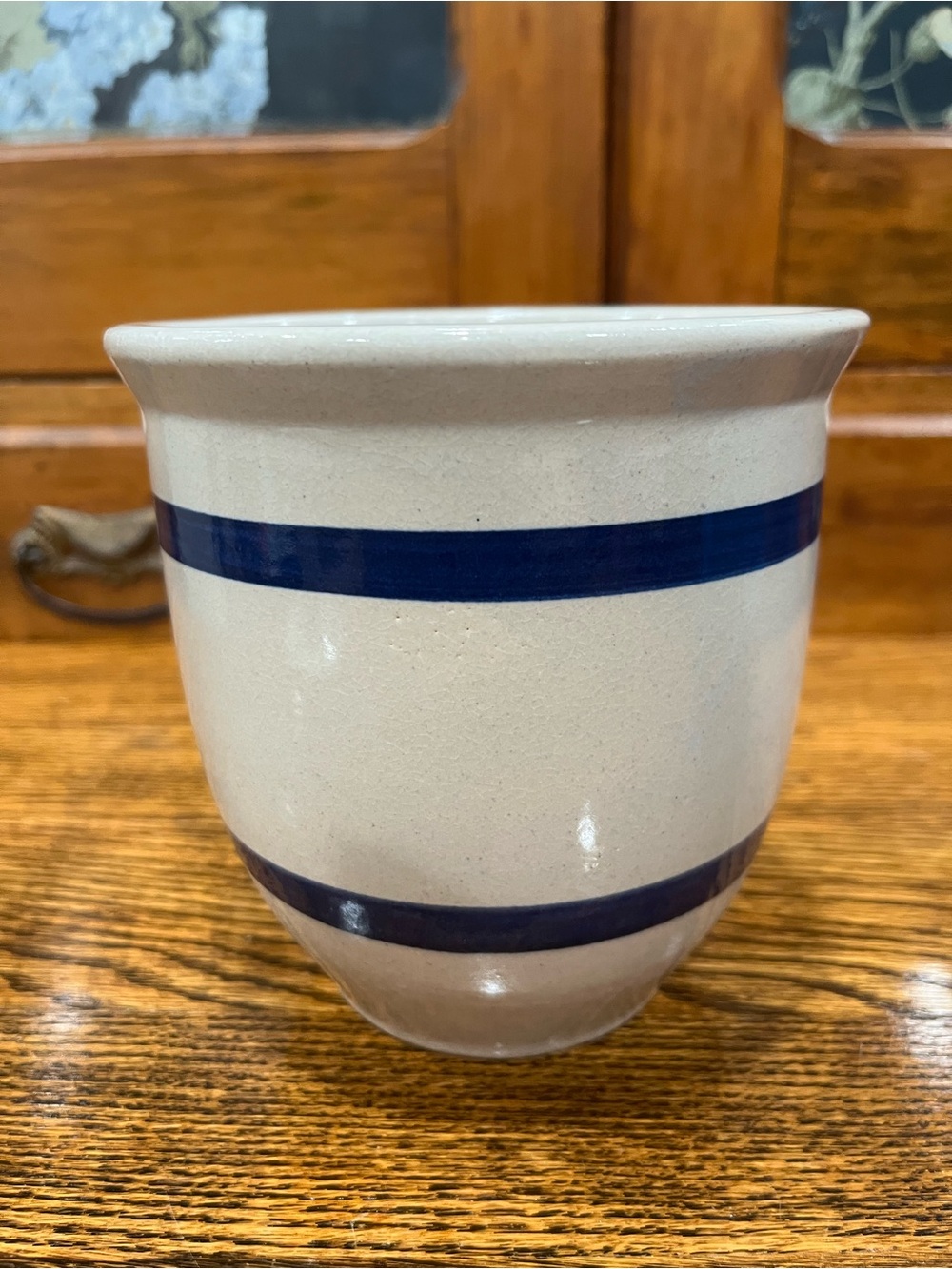 Vintage R.R.P. Co. Robinson Ransbottom Roseville Ohio Stoneware Pottery Navy - Picture 2 of 6